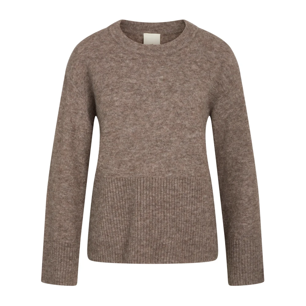 Heartmade Veelzijdige Gebreide Trui Licht Walnoot Brown Dames