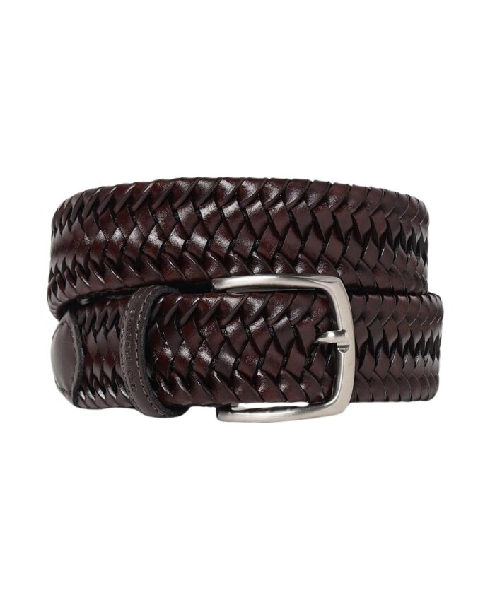 bruin-geweven-leren-riem-met-gesp