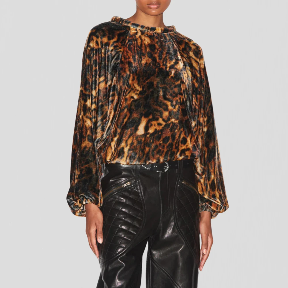 Isabel marant Luipaardprint fluwelen top Multicolor Heren