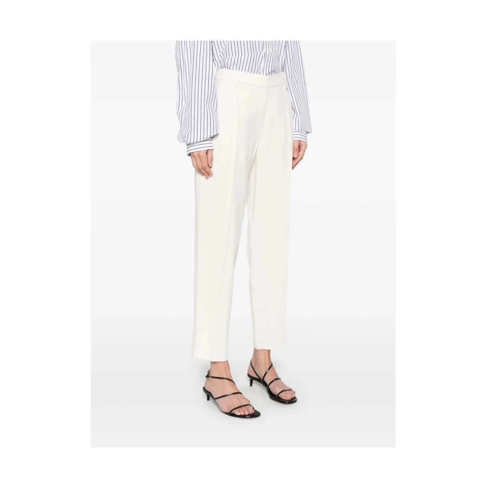 BRUNELLO CUCINELLI Beige Broek met Verborgen Sluiting Beige Dames