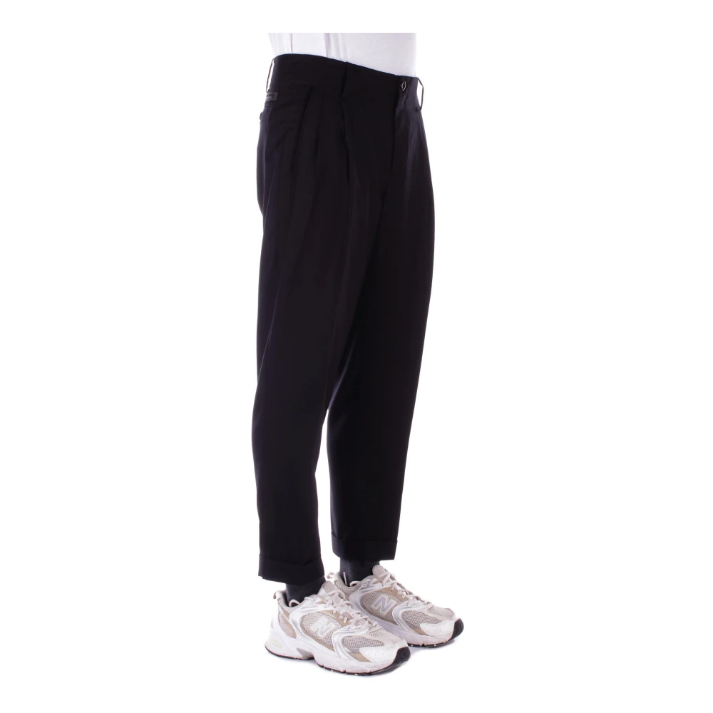John Richmond Zwarte Logo Front Zip Broek Black Heren