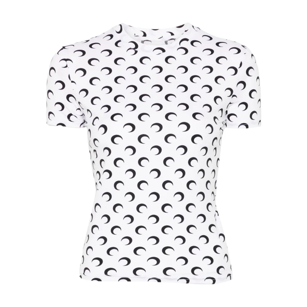 Marine Serre Witte T-shirts en Polos White Dames