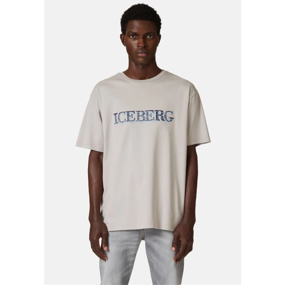 Iceberg Lichtgrijze T-shirts Gray Heren