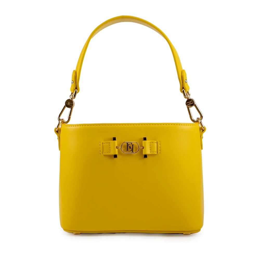 Elisabetta Franchi Gele Synthetisch Leren Bucket Bag Yellow Dames
