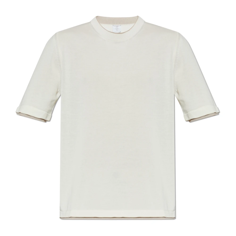 Eleventy Men's Beige T-Shirts, M, Cotton T-Shirt With Round Neckline