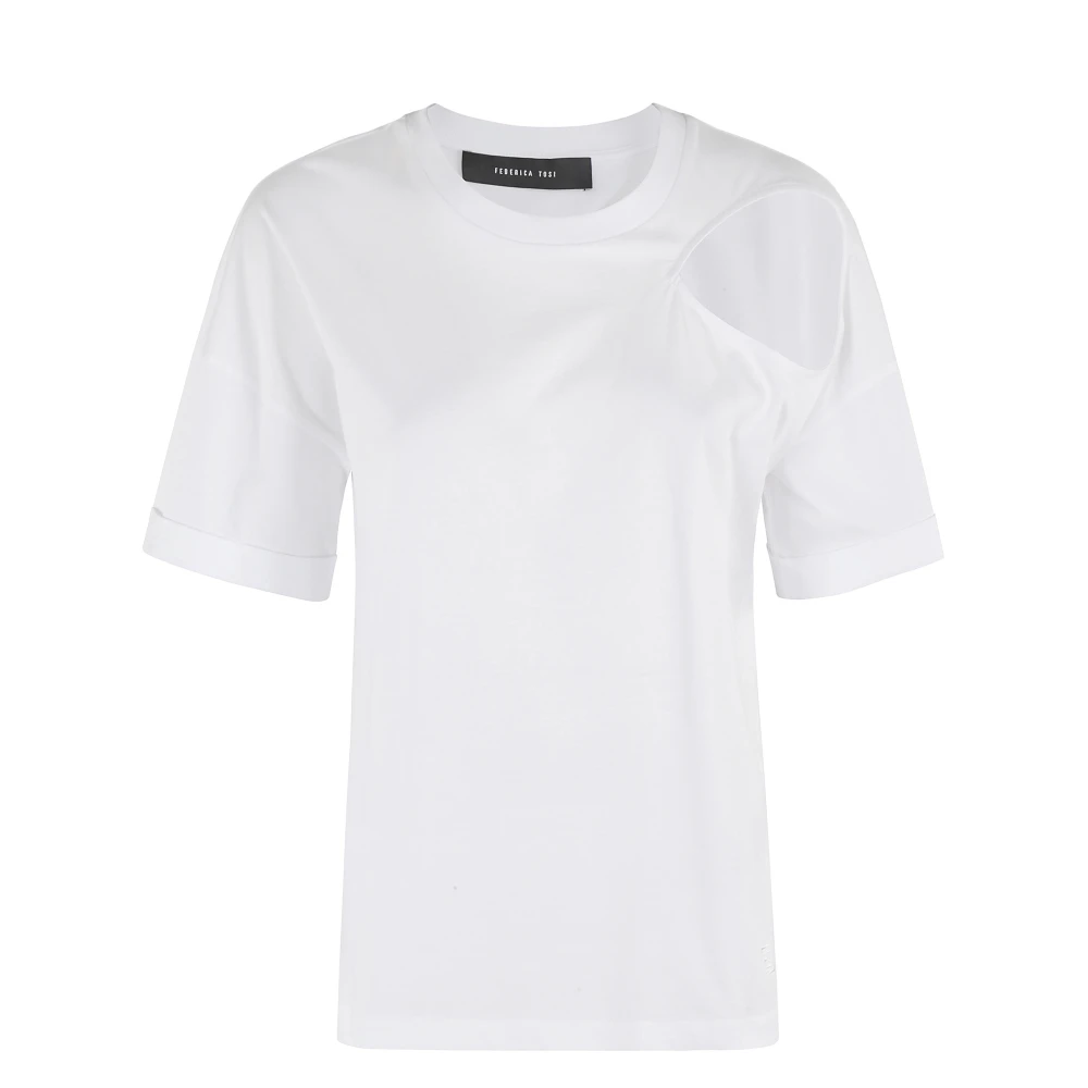 Federica Tosi Jersey Cut Out Top White, Dam