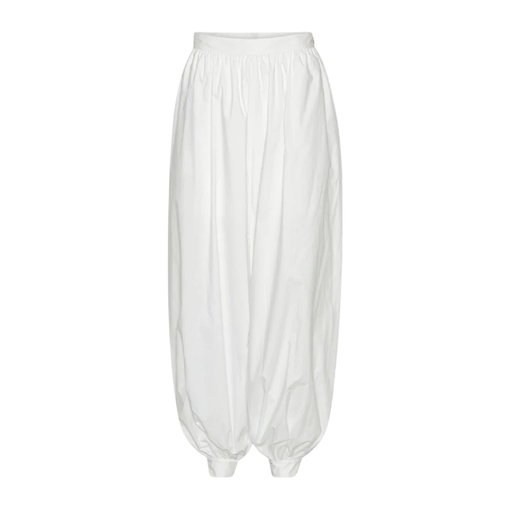Rotate Birger Christensen Women's White Balloon Pleated Trousers - Wide Trousers - Xs - Trousers