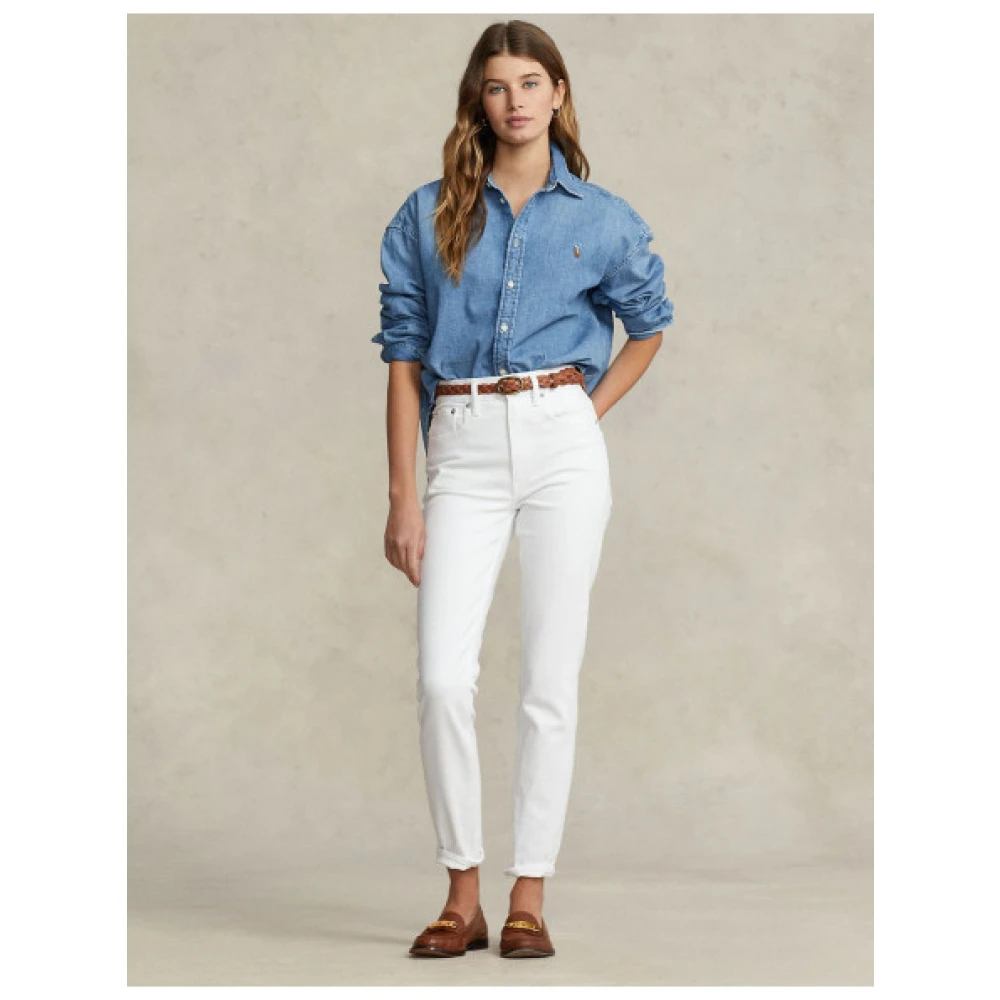Polo Ralph Lauren High-Waisted Skinny Jeans White Dames