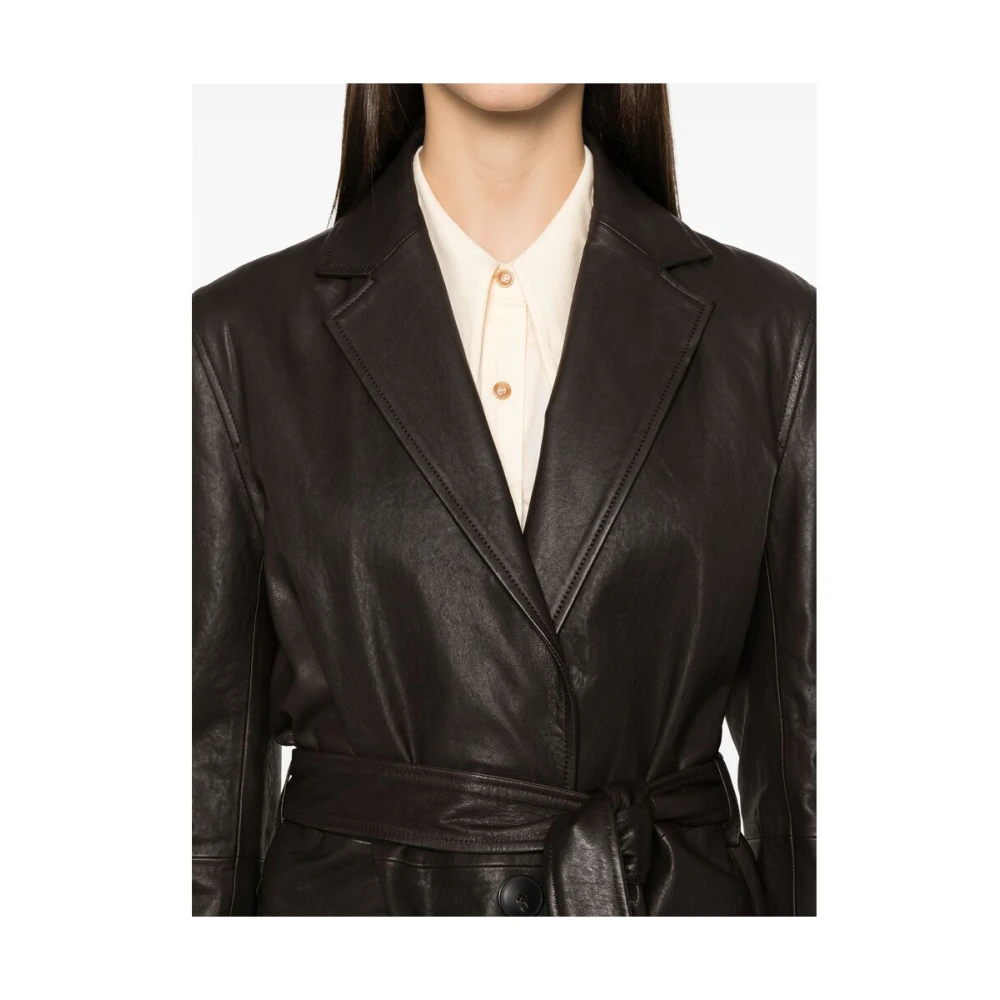 Antonelli Firenze Bruine Lamsvachtjas met Inkeping Revers Brown Dames