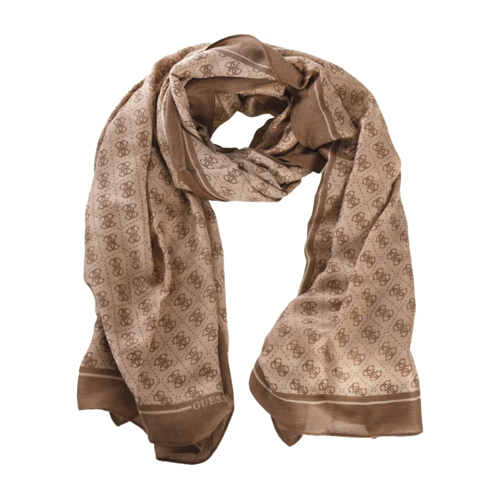 Guess Logo 4G Sjaal Bruin Logo Patroon Brown Heren