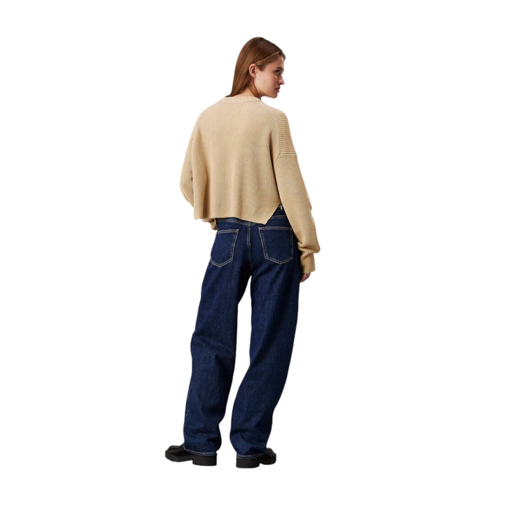 Calvin Klein Jeans Trui met ronde hals Beige Dames
