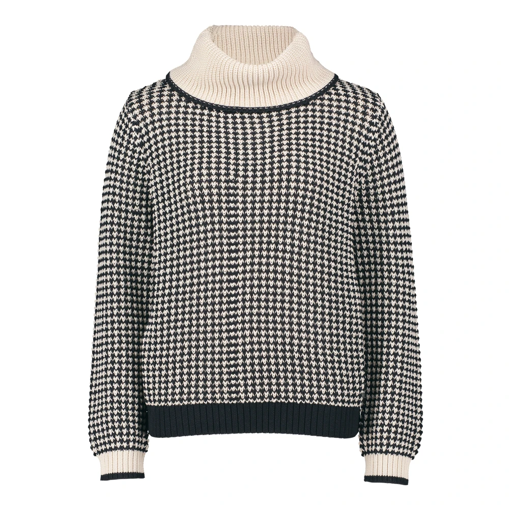 Betty & Co Gebreide trui met kraag Black Dames