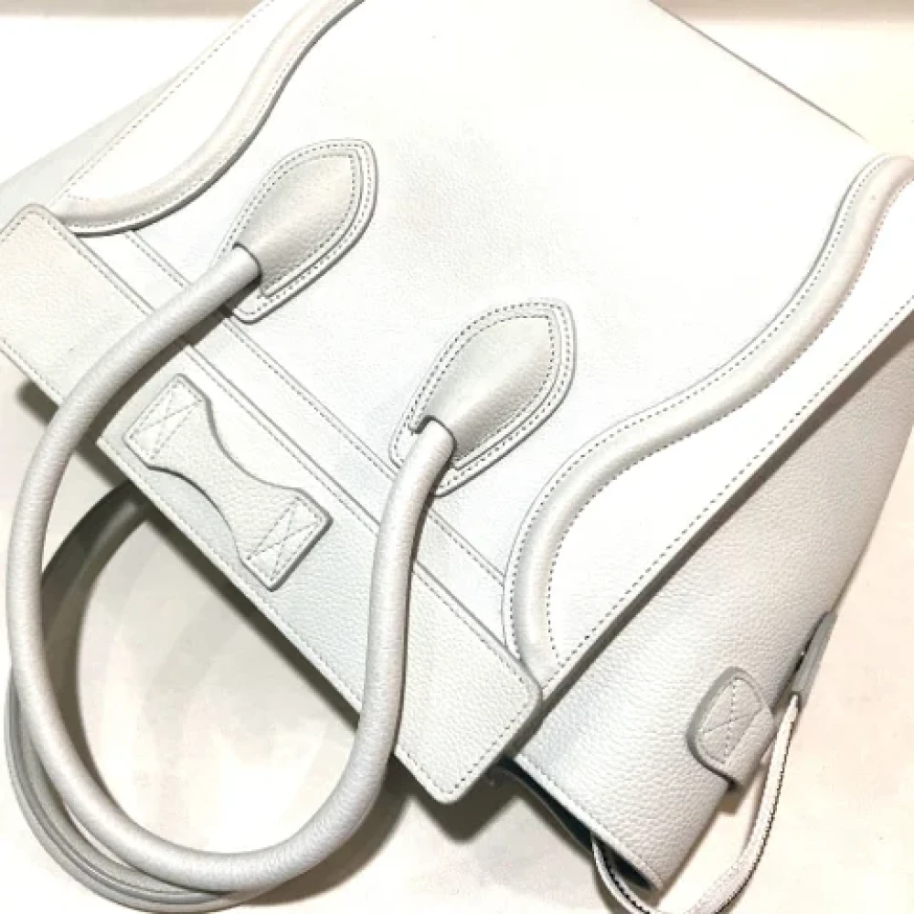 Celine Vintage Pre-owned Leather handbags White Dames