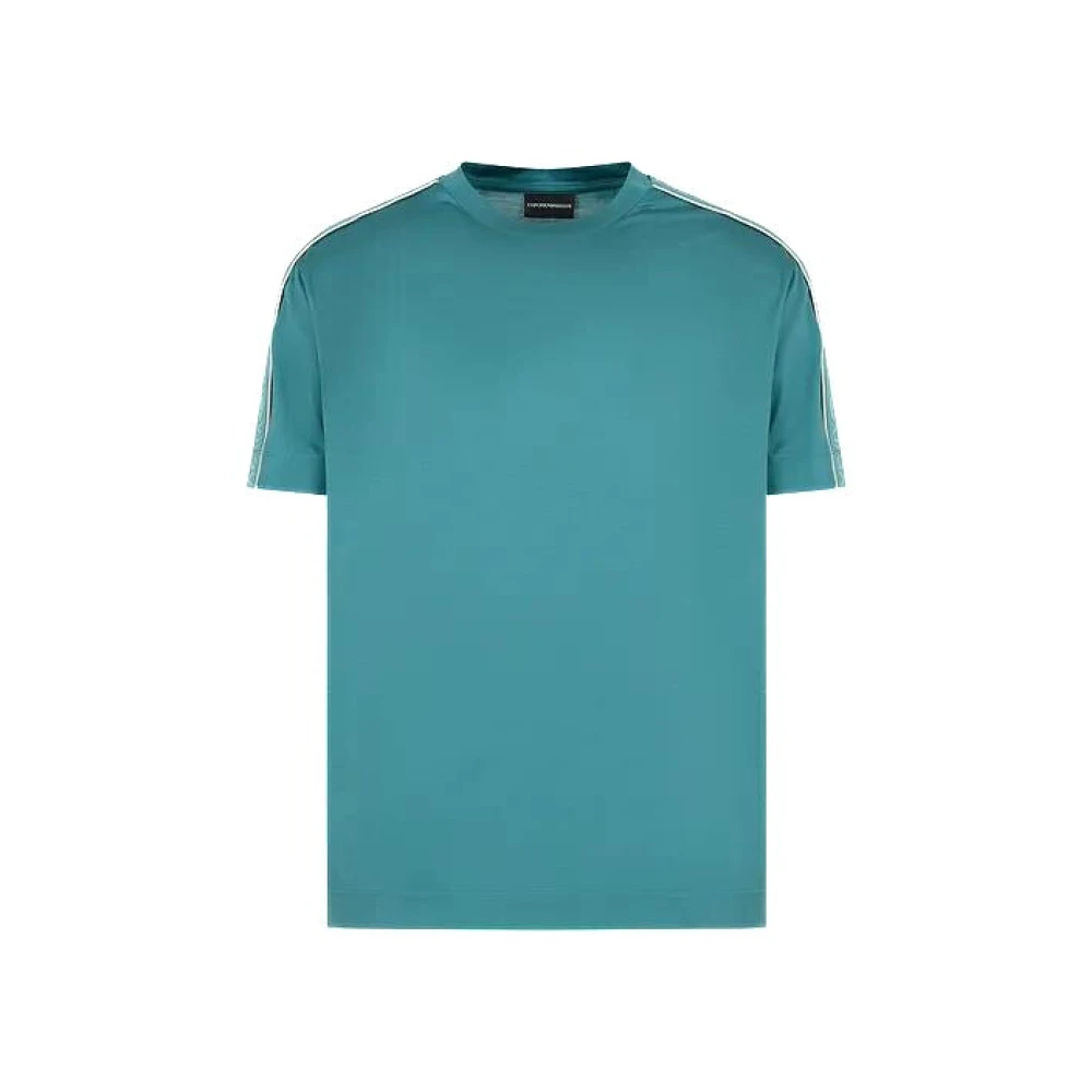 Emporio Armani Herr Tape Logo Präglad T-shirt Green, Herr