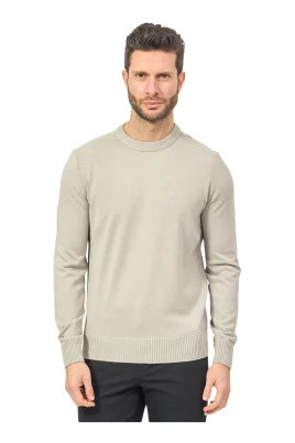 Beige Sweater Straight Fit Cotton