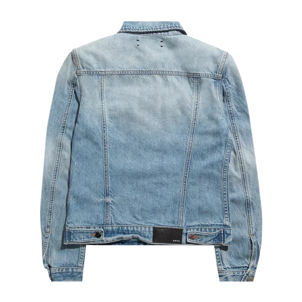 Amiri Denim Jack Vrouwen Knoopsluiting Zakken Blue Dames