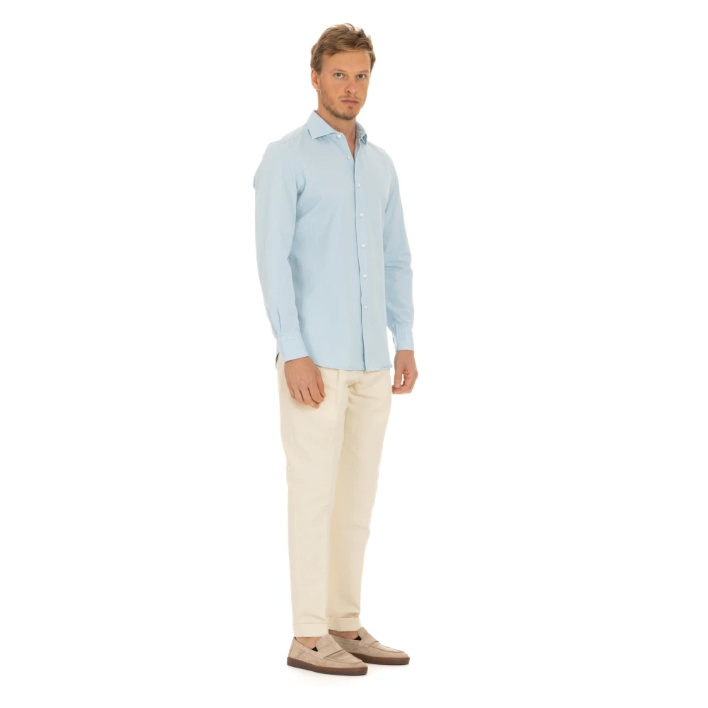 Finamore Denim Overhemd Sartorial Comfort Blue Heren