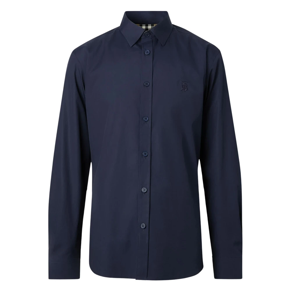 Burberry Navy Shirt A1222 Blue Heren
