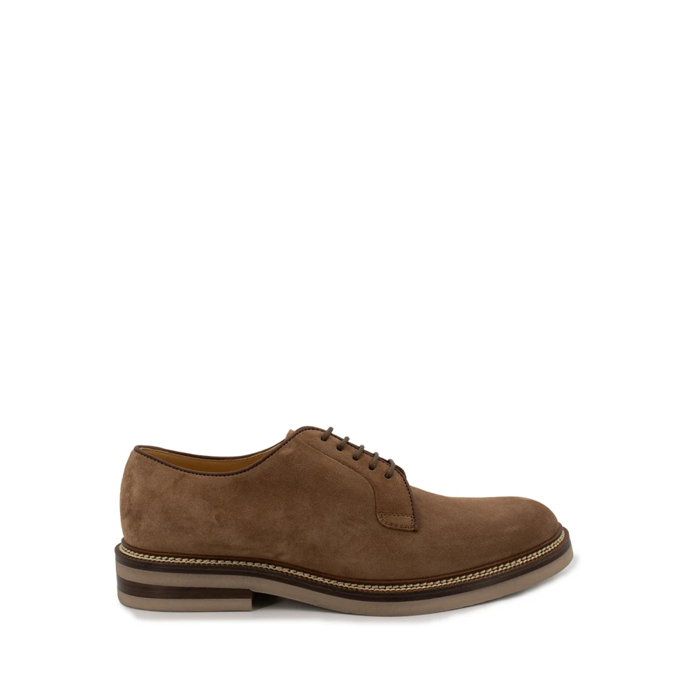 Brunello Cucinelli Men's Brown Suede Derby