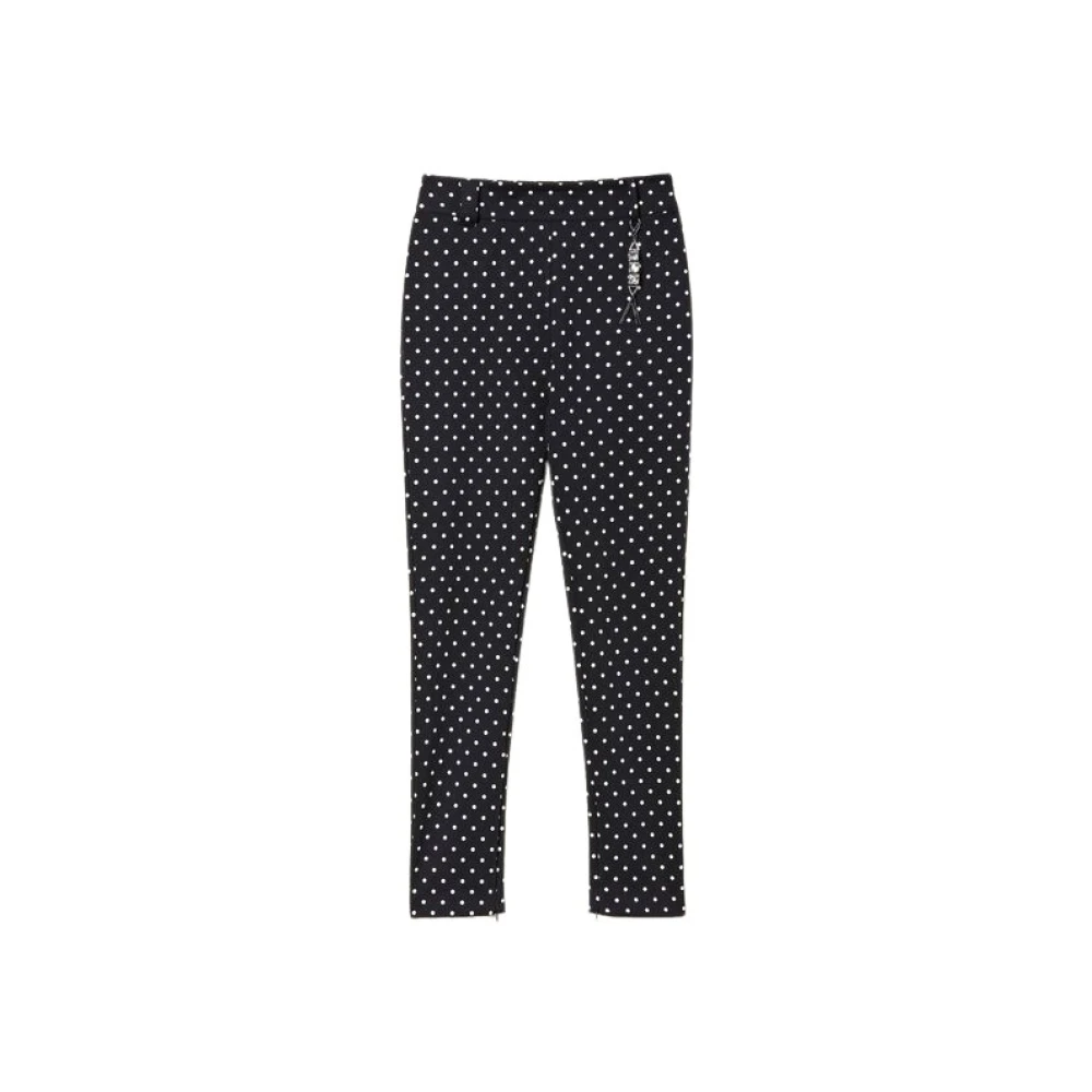 Twinset Strak gesneden broek Black Dames