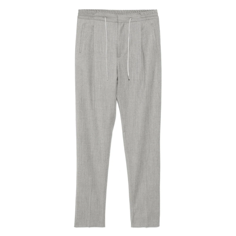 Lardini Gestructureerde Grijze Wollen Plooirok Gray Heren