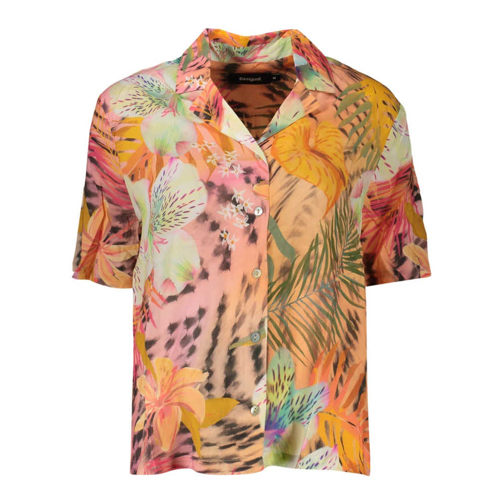 Desigual Women's Multicolor Shirts, Xs, Short-Sleeved Shirt With Pattern