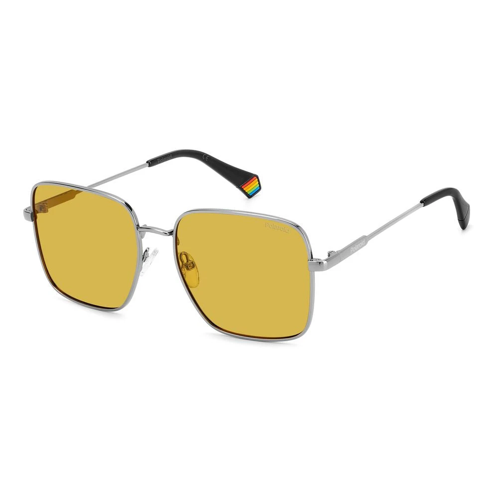 Polaroid Women's Grey/Yellow Metal Sunglasses With Lens
