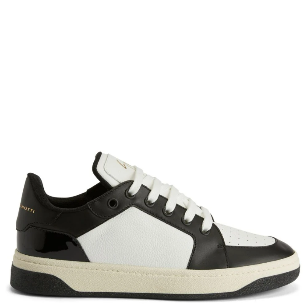 Giuseppe Zanotti Witte leren lage sneaker Heren Schoenen