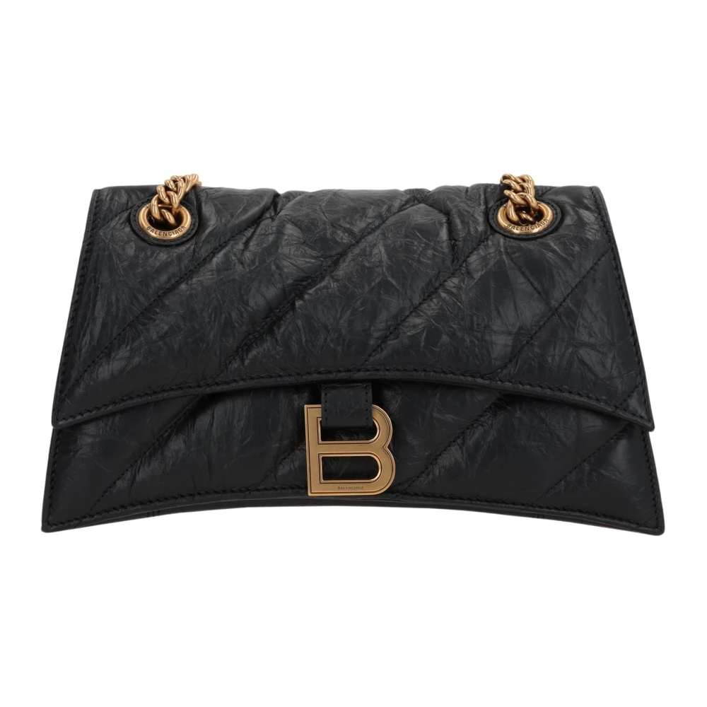 Balenciaga Crush Small Chain Quilted Tas Black Dames