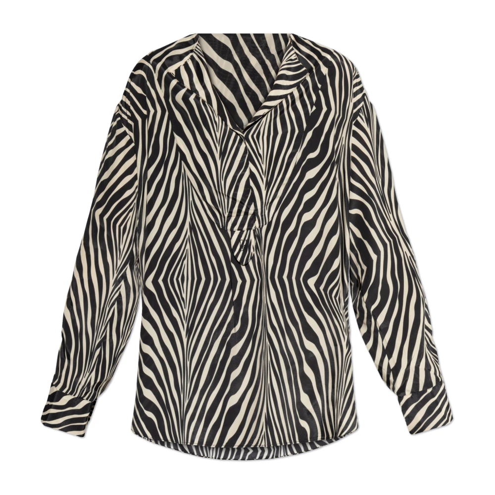 By Malene Birger Shirt met dierenpatroon By Herenne Birger Black Dames