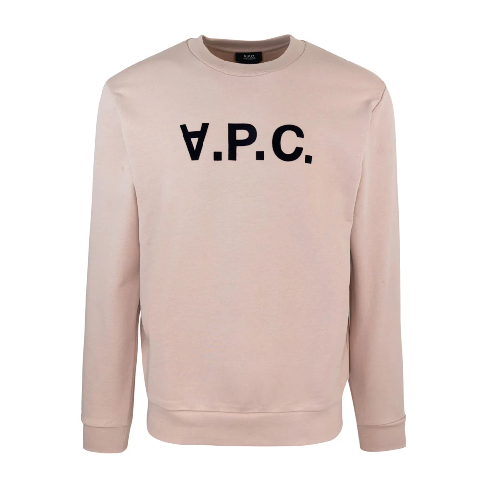 A.p.c. Oversized Sweater Roze Katoen Logo Pink Heren