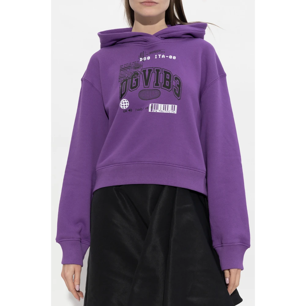 Dolce & Gabbana Bedrukte hoodie Purple Dames
