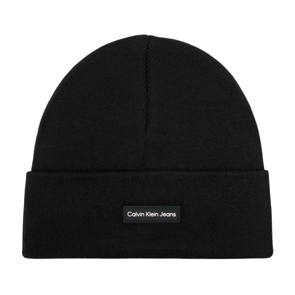 Calvin Klein Mannen Herfst Winter Polyester Patch Hoed Black Heren