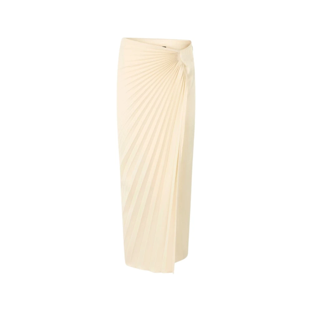 Roberto Cavalli Beige Midi Pleated Skirt - Female - Midi Skirts - Xs - Skirts