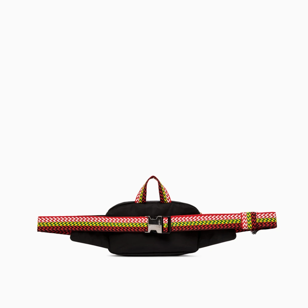 Lanvin Italiaanse Fanny Pack in effen kleur stof Black Heren
