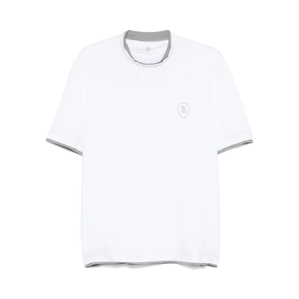 BRUNELLO CUCINELLI Witte Crew Neck T-shirt White Heren
