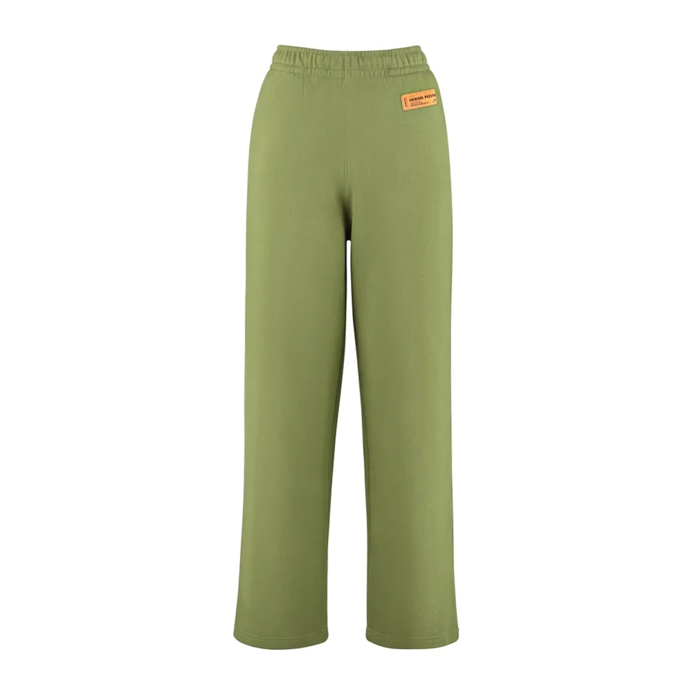 Heron Preston Groene Katoenen Broek met Elastische Taille Green