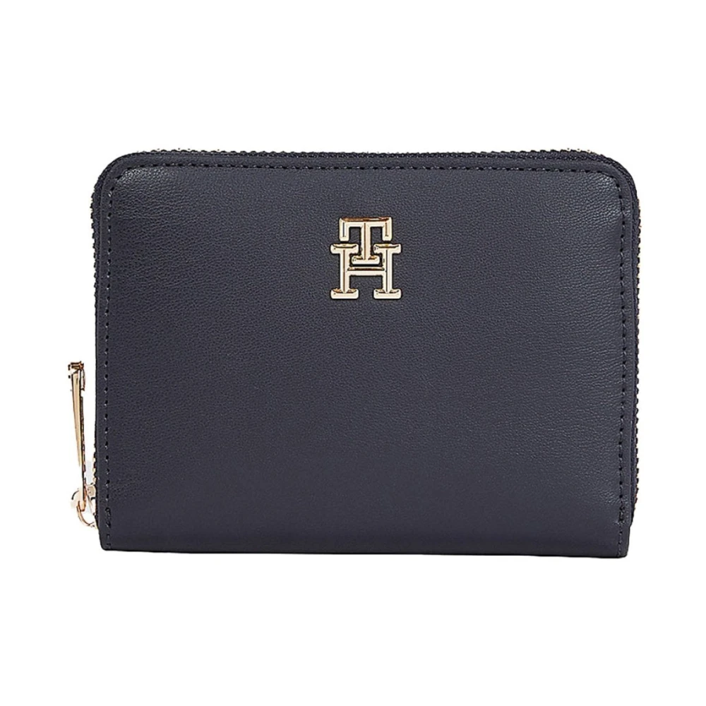 Tommy Hilfiger Blauwe PU Leren Portemonnee met Metalen Logo Blue Dames