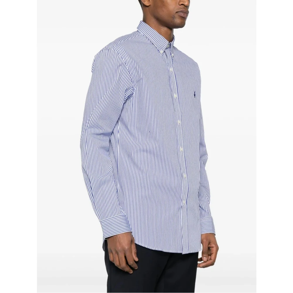 Polo Ralph Lauren Blauw Wit Gestreept Slim Fit Overhemd Blue Heren