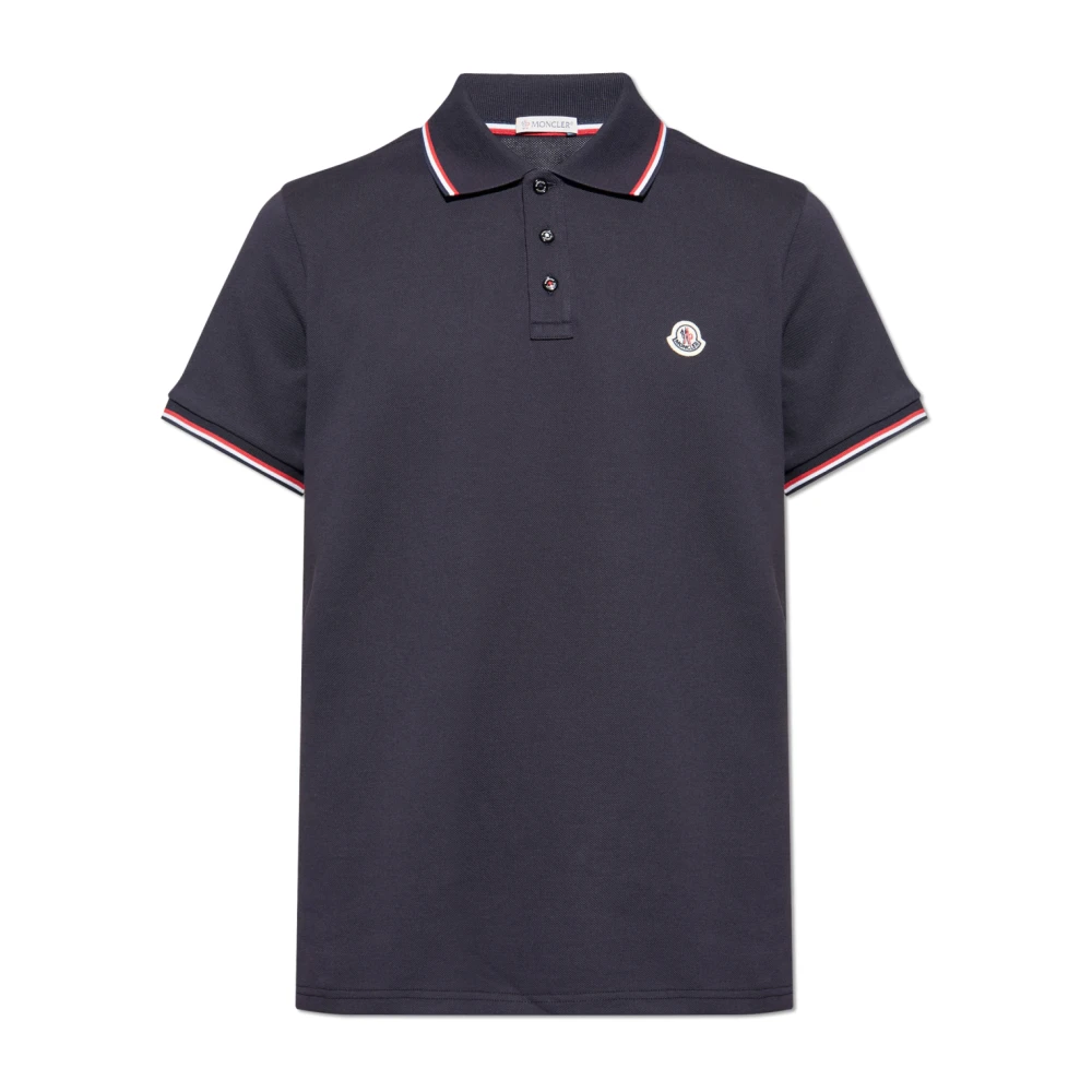 Moncler Hombre Polo De Algodón Con Parche Del Logo
