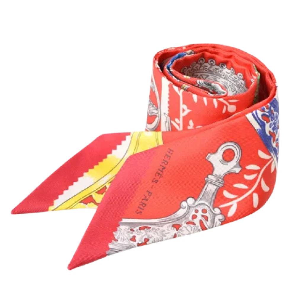 Hermès Vintage Pre-owned Canvas scarves Red Dames