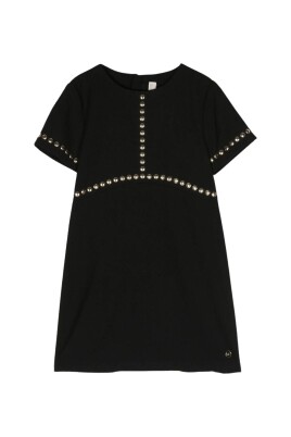 studded-solid-color-dress