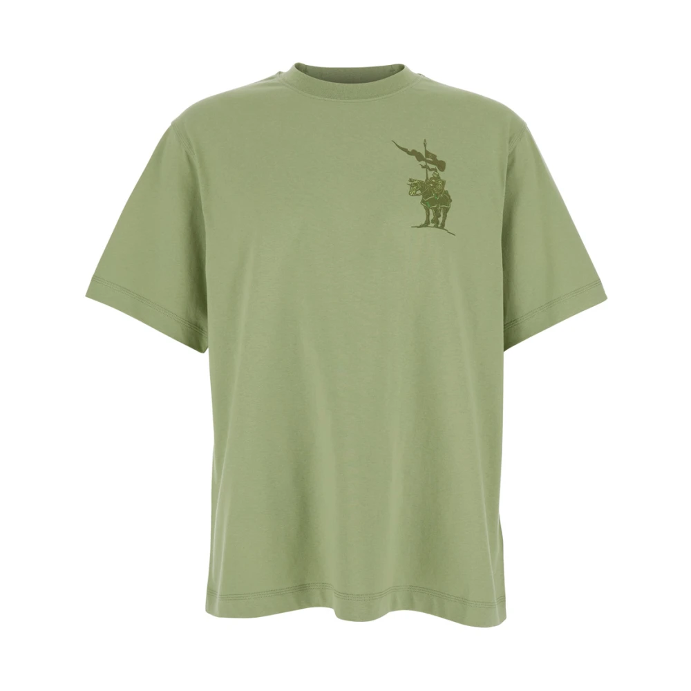Burberry Groen Equestrian Knight Logo T-shirt Green Heren