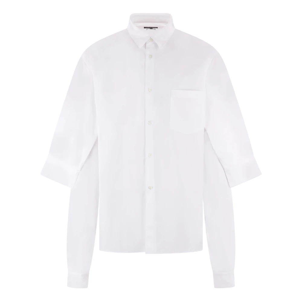 Comme des Garçons Wit Katoenen Overhemd met Klassieke Kraag White Heren