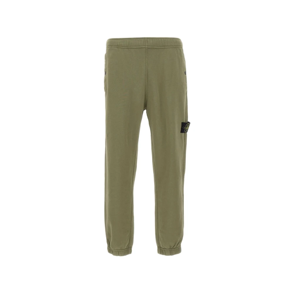 Stone Island Green Cotton Joggers With Logo - Male - Sweatpants - Xl - Trousers