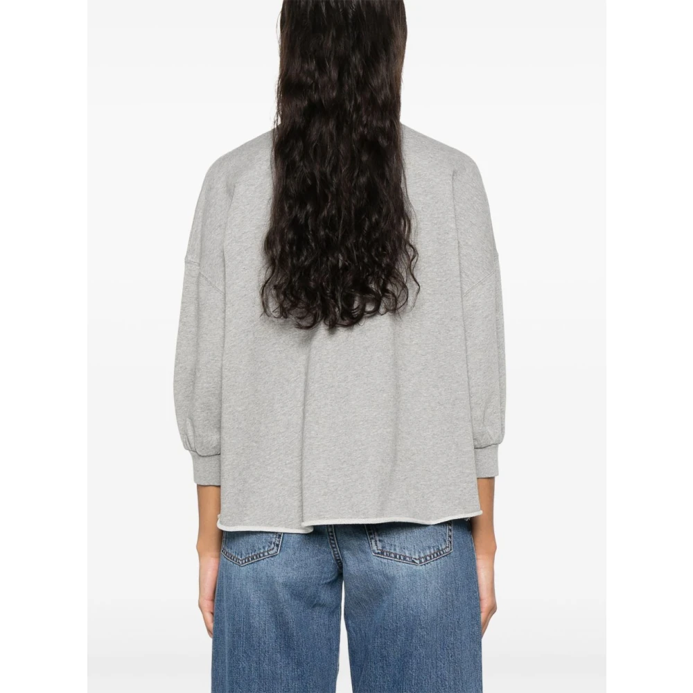 Semicouture Grijze Sweater met Nummer Print Gray Dames