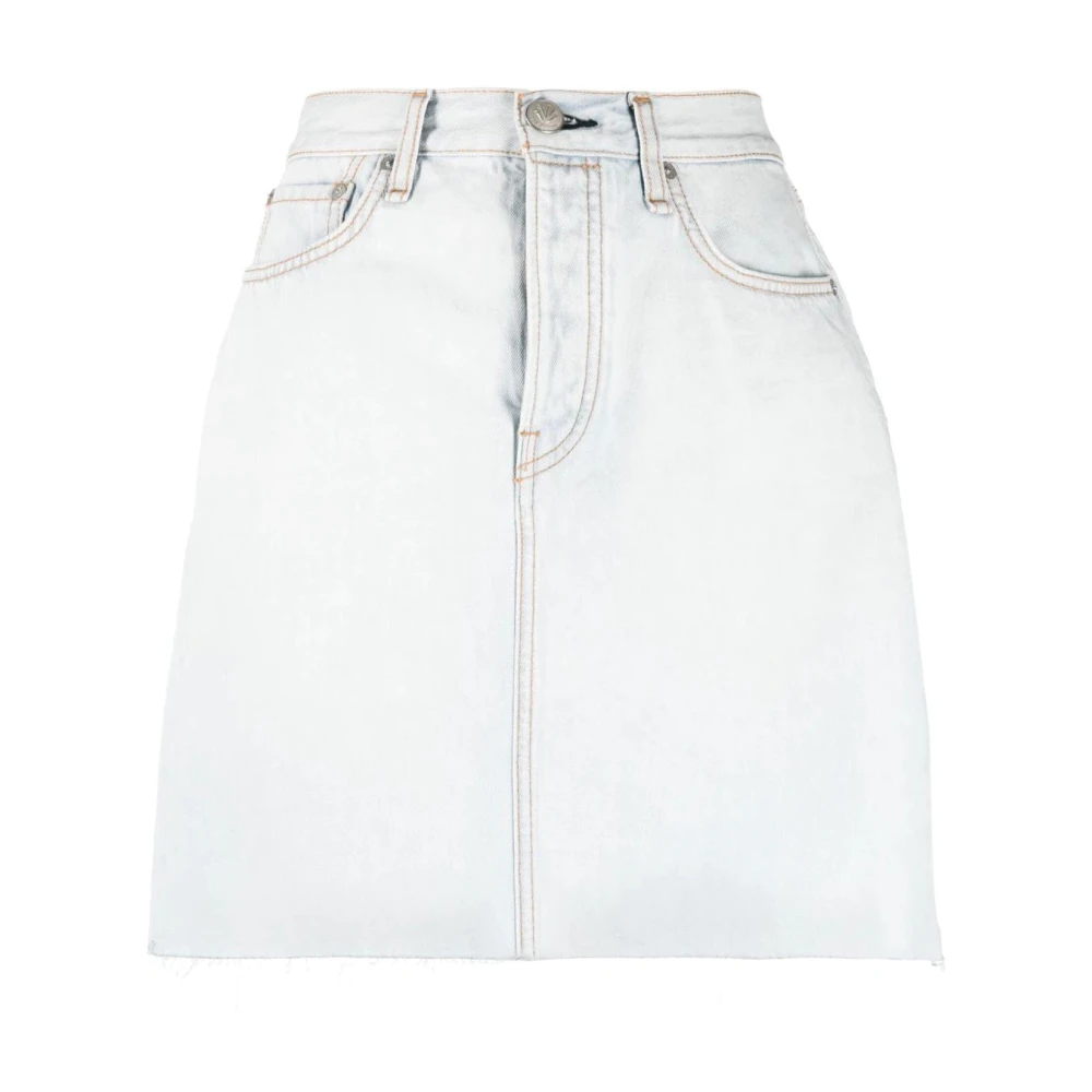 Rag & Bone Casual Beige Katoenen Mini Rok Blue Dames