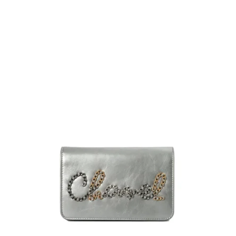 Chanel Vintage Pre-owned Leather wallets Gray Dames