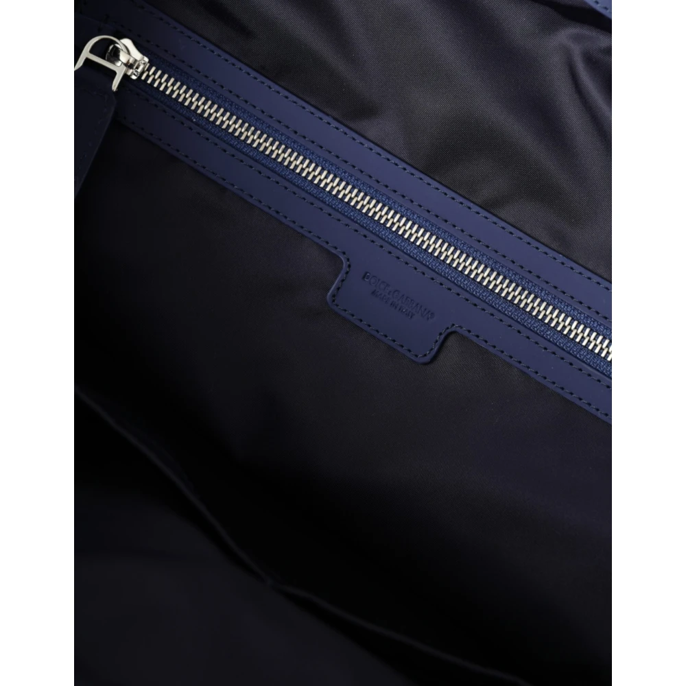 Dolce & Gabbana Blauwe Nylon-Kalfsleren Schoudertas Blue Heren