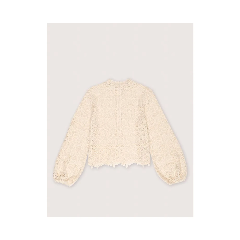 The New Society Vanilla Cream Crochet Blouse Set Beige Dames